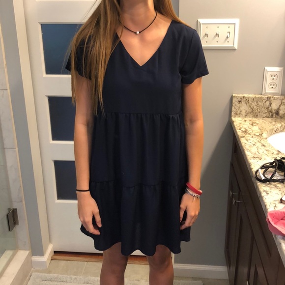 H&M Dresses & Skirts - Navy Ruffle Shift Dress